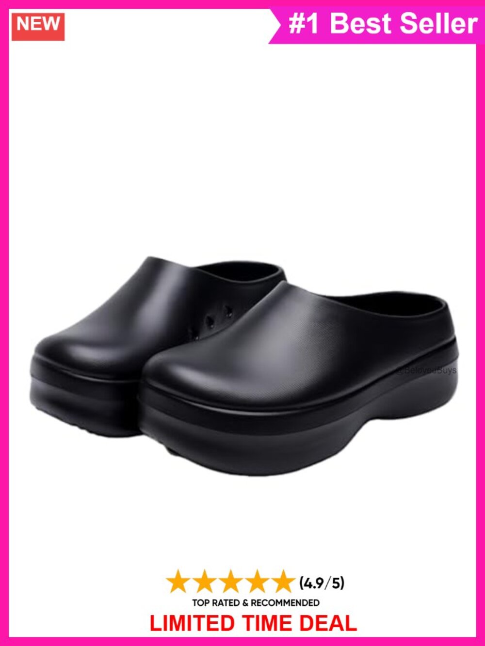EVA Platform Clogs Closed Toe Slip On NonSlip Work Shower Garden Shoes